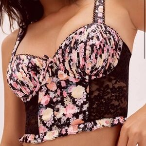 Nwt For Love And Lemons Bustier Floral Top Gardenia Size Medium